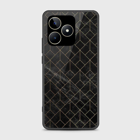 Realme Narzo N53 Cover- Black Marble Series - HQ Ultra Shine Premium Infinity Glass Soft Silicon Borders Case