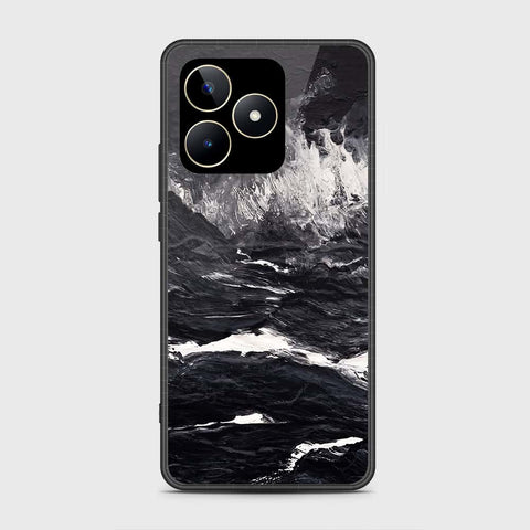 Realme Narzo N53 Cover- Black Marble Series - HQ Ultra Shine Premium Infinity Glass Soft Silicon Borders Case