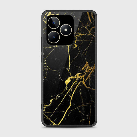 Realme Narzo N53 Cover- Black Marble Series - HQ Ultra Shine Premium Infinity Glass Soft Silicon Borders Case