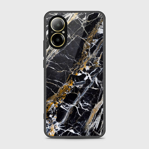 Realme C67 4G Cover- Black Marble Series - HQ Ultra Shine Premium Infinity Glass Soft Silicon Borders Case