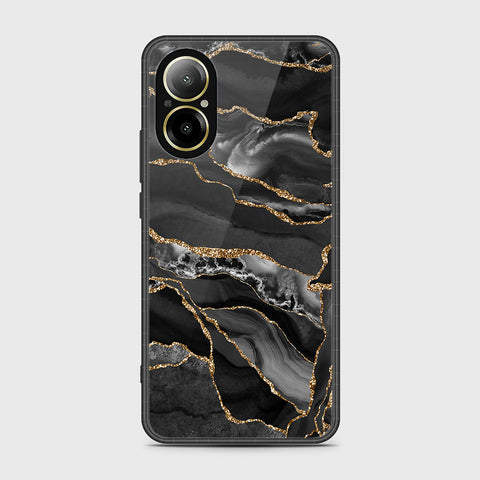 Realme C67 4G Cover- Black Marble Series - HQ Ultra Shine Premium Infinity Glass Soft Silicon Borders Case