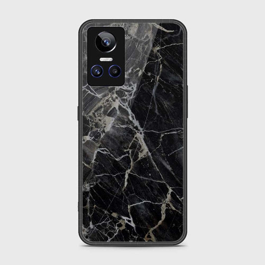 Realme GT Neo 3 Cover- Black Marble Series - HQ Ultra Shine Premium Infinity Glass Soft Silicon Borders Case