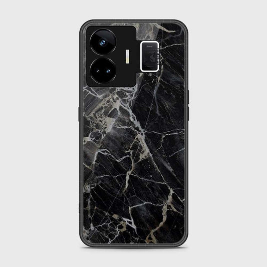 Realme GT Neo 5 Cover- Black Marble Series - HQ Ultra Shine Premium Infinity Glass Soft Silicon Borders Case