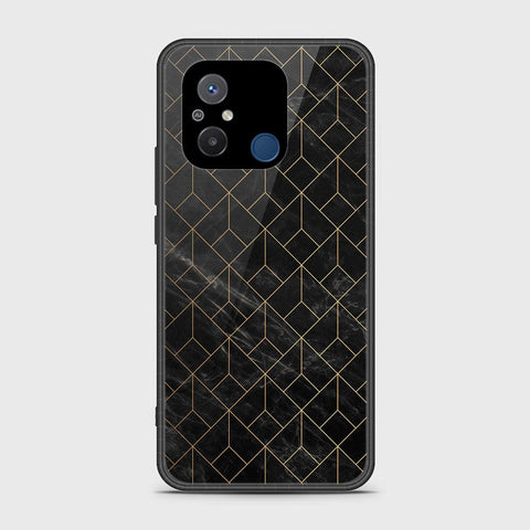 Xiaomi Redmi 12C Cover - Black Marble Series - HQ Ultra Shine Premium Infinity Glass Soft Silicon Borders Case