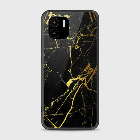 Xiaomi Redmi A2 2023 Cover - Black Marble Series - HQ Ultra Shine Premium Infinity Glass Soft Silicon Borders Case