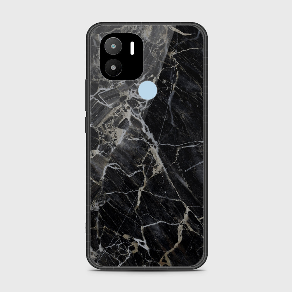 Xiaomi Redmi A1 Plus Cover- Black Marble Series - HQ Ultra Shine Premium Infinity Glass Soft Silicon Borders Case