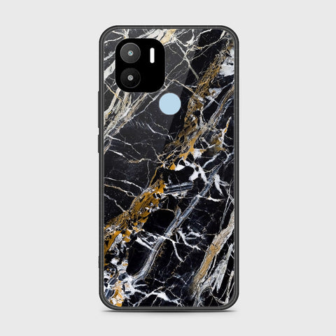 Xiaomi Redmi A1 Plus Cover- Black Marble Series - HQ Ultra Shine Premium Infinity Glass Soft Silicon Borders Case