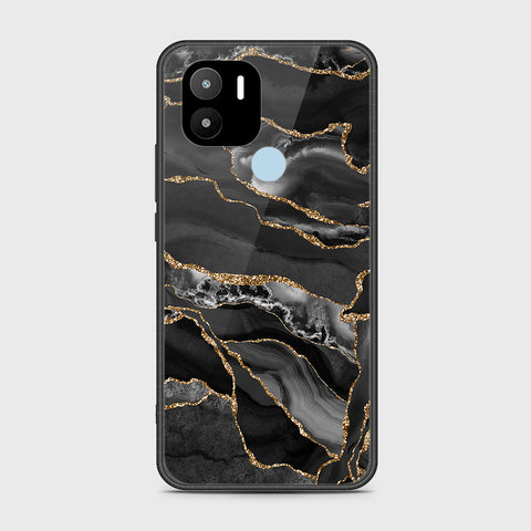 Xiaomi Redmi A1 Plus Cover- Black Marble Series - HQ Ultra Shine Premium Infinity Glass Soft Silicon Borders Case