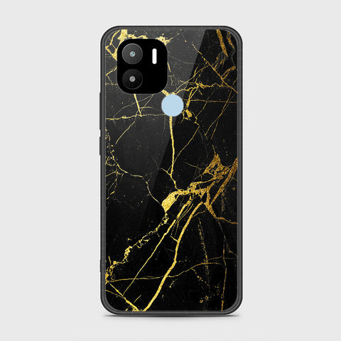 Xiaomi Redmi A1 Plus Cover- Black Marble Series - HQ Ultra Shine Premium Infinity Glass Soft Silicon Borders Case