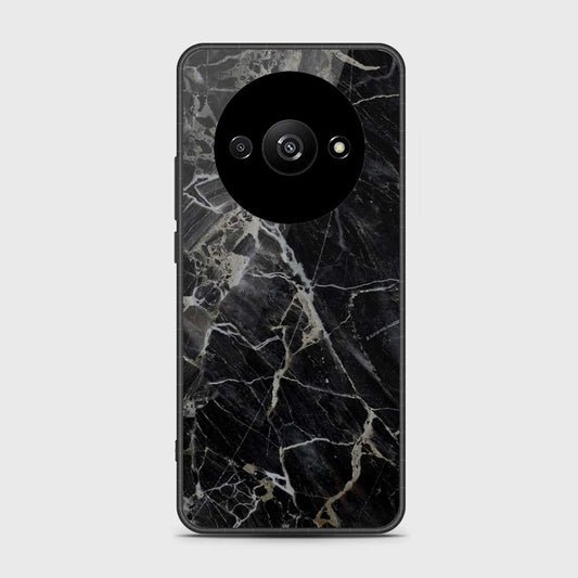Xiaomi Redmi A3 Cover- Black Marble Series - HQ Ultra Shine Premium Infinity Glass Soft Silicon Borders Case