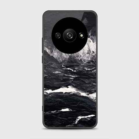Xiaomi Redmi A3 Cover- Black Marble Series - HQ Ultra Shine Premium Infinity Glass Soft Silicon Borders Case
