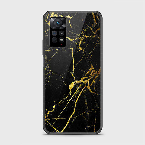 Xiaomi Redmi Note 11 Cover- Black Marble Series - HQ Ultra Shine Premium Infinity Glass Soft Silicon Borders Case