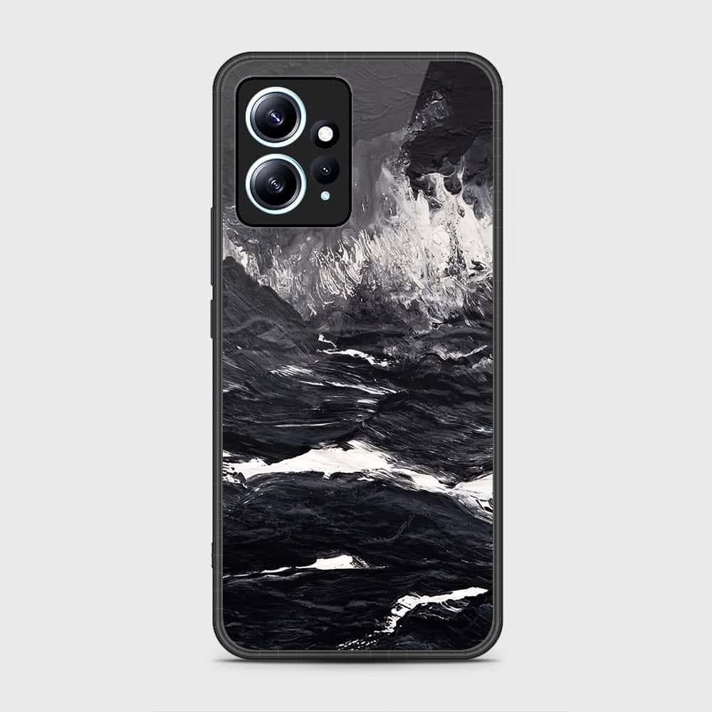 Xiaomi Redmi Note 12 4G Cover- Black Marble Series - HQ Ultra Shine Premium Infinity Glass Soft Silicon Borders Case (Fast Delivery) (H)