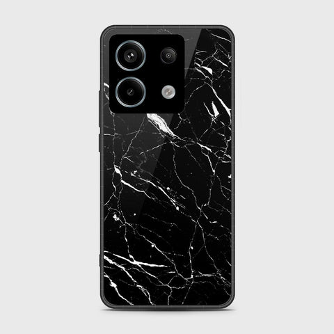 Xiaomi Redmi Note 13 Cover- Black Marble Series - HQ Ultra Shine Premium Infinity Glass Soft Silicon Borders Case