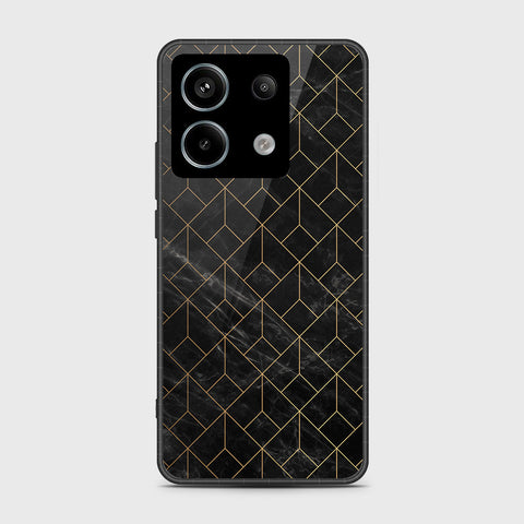 Xiaomi Redmi Note 13 Cover- Black Marble Series - HQ Ultra Shine Premium Infinity Glass Soft Silicon Borders Case