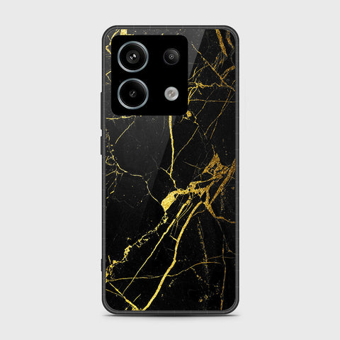 Xiaomi Redmi Note 13 Cover- Black Marble Series - HQ Ultra Shine Premium Infinity Glass Soft Silicon Borders Case