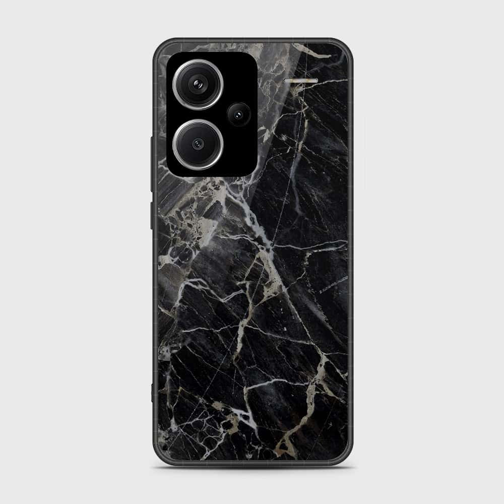 Xiaomi Redmi Note 13 Pro Plus 5G Cover- Black Marble Series - HQ Ultra Shine Premium Infinity Glass Soft Silicon Borders Case