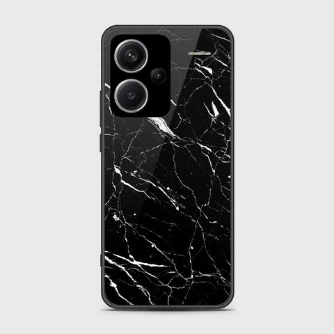 Xiaomi Redmi Note 13 Pro Plus 5G Cover- Black Marble Series - HQ Ultra Shine Premium Infinity Glass Soft Silicon Borders Case