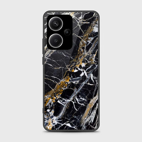 Xiaomi Redmi Note 13 Pro Plus 5G Cover- Black Marble Series - HQ Ultra Shine Premium Infinity Glass Soft Silicon Borders Case