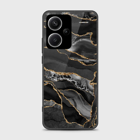 Xiaomi Redmi Note 13 Pro Plus 5G Cover- Black Marble Series - HQ Ultra Shine Premium Infinity Glass Soft Silicon Borders Case