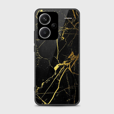 Xiaomi Redmi Note 13 Pro Plus 5G Cover- Black Marble Series - HQ Ultra Shine Premium Infinity Glass Soft Silicon Borders Case