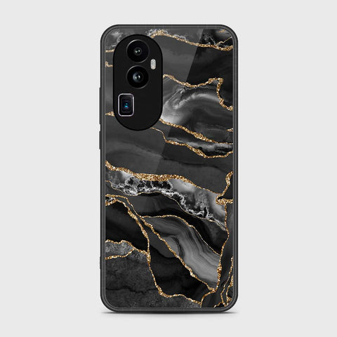 Oppo Reno 10 Pro Plus Cover- Black Marble Series - HQ Ultra Shine Premium Infinity Glass Soft Silicon Borders Case