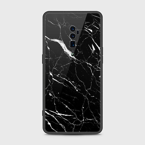 Oppo Reno 10x Zoom Cover- Black Marble Series - HQ Ultra Shine Premium Infinity Glass Soft Silicon Borders Case