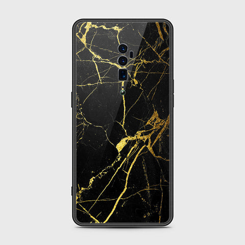 Oppo Reno 10x Zoom Cover- Black Marble Series - HQ Ultra Shine Premium Infinity Glass Soft Silicon Borders Case