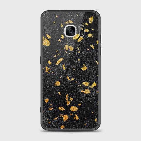 Samsung Galaxy S7 Edge Cover- Black Marble Series - HQ Ultra Shine Premium Infinity Glass Soft Silicon Borders Case