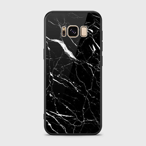 Samsung Galaxy S8 Cover- Black Marble Series - HQ Ultra Shine Premium Infinity Glass Soft Silicon Borders Case