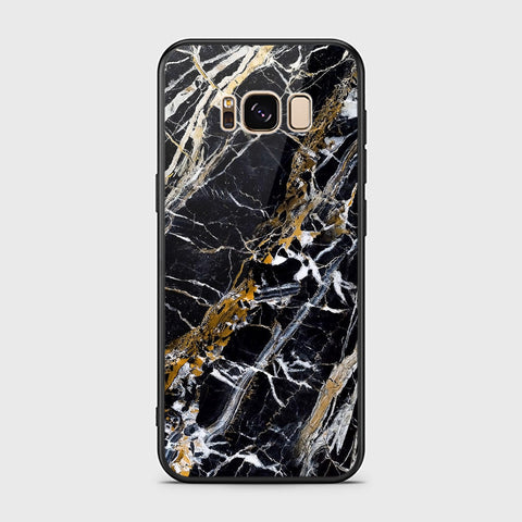 Samsung Galaxy S8 Cover- Black Marble Series - HQ Ultra Shine Premium Infinity Glass Soft Silicon Borders Case