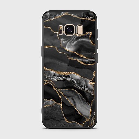 Samsung Galaxy S8 Cover- Black Marble Series - HQ Ultra Shine Premium Infinity Glass Soft Silicon Borders Case