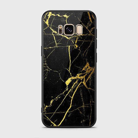 Samsung Galaxy S8 Cover- Black Marble Series - HQ Ultra Shine Premium Infinity Glass Soft Silicon Borders Case