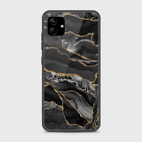 Samsung Galaxy A04e Cover - Black Marble Series - HQ Ultra Shine Premium Infinity Glass Soft Silicon Borders Case