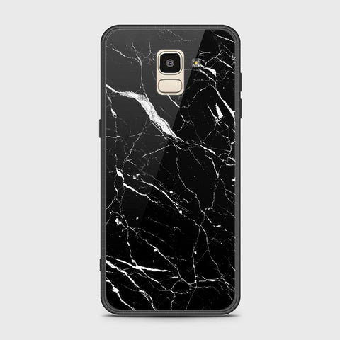 Samsung Galaxy J6 2018 Cover - Black Marble Series - HQ Ultra Shine Premium Infinity Glass Soft Silicon Borders Case