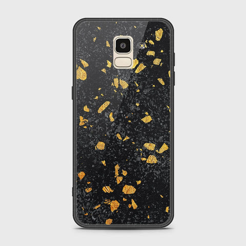 Samsung Galaxy J6 2018 Cover - Black Marble Series - HQ Ultra Shine Premium Infinity Glass Soft Silicon Borders Case