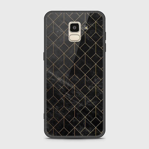 Samsung Galaxy J6 2018 Cover - Black Marble Series - HQ Ultra Shine Premium Infinity Glass Soft Silicon Borders Case