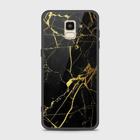 Samsung Galaxy J6 2018 Cover - Black Marble Series - HQ Ultra Shine Premium Infinity Glass Soft Silicon Borders Case