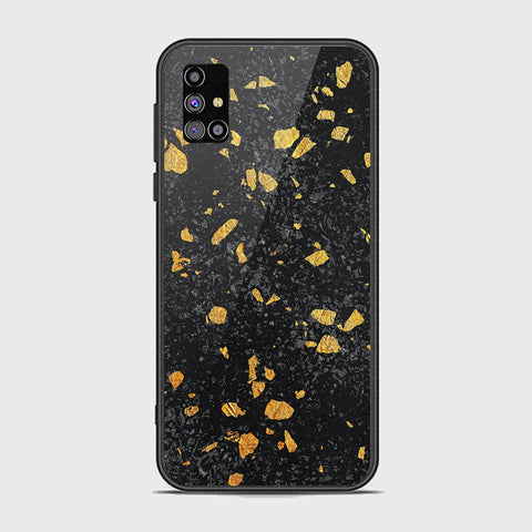 Samsung Galaxy M31s Cover - Black Marble Series - HQ Ultra Shine Premium Infinity Glass Soft Silicon Borders Case