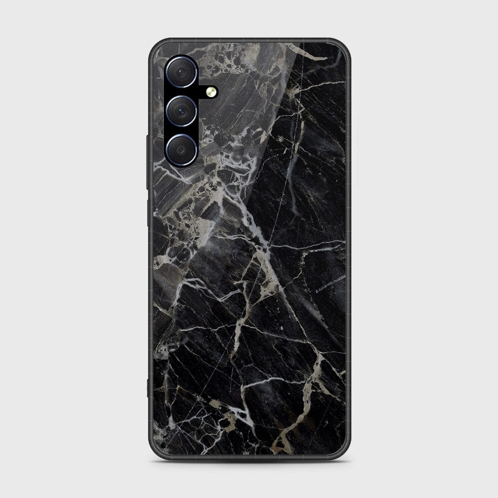 Samsung Galaxy M34 5G Cover- Black Marble Series - HQ Ultra Shine Premium Infinity Glass Soft Silicon Borders Case
