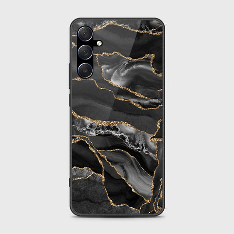 Samsung Galaxy M34 5G Cover- Black Marble Series - HQ Ultra Shine Premium Infinity Glass Soft Silicon Borders Case