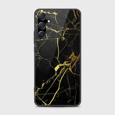 Samsung Galaxy M54 Cover- Black Marble Series - HQ Ultra Shine Premium Infinity Glass Soft Silicon Borders Case