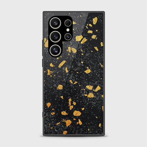 Samsung Galaxy S24 Ultra Cover- Black Marble Series - HQ Ultra Shine Premium Infinity Glass Soft Silicon Borders Case