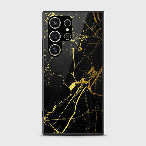 Samsung Galaxy S24 Ultra Cover- Black Marble Series - HQ Ultra Shine Premium Infinity Glass Soft Silicon Borders Case