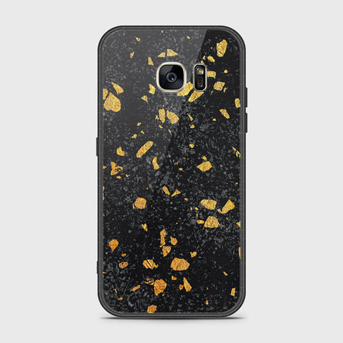 Samsung Galaxy S7 Cover- Black Marble Series - HQ Ultra Shine Premium Infinity Glass Soft Silicon Borders Case