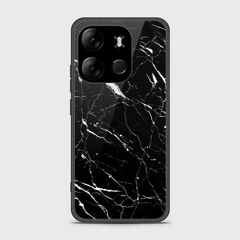 Infinix Smart 7 Cover- Black Marble Series - HQ Ultra Shine Premium Infinity Glass Soft Silicon Borders Case