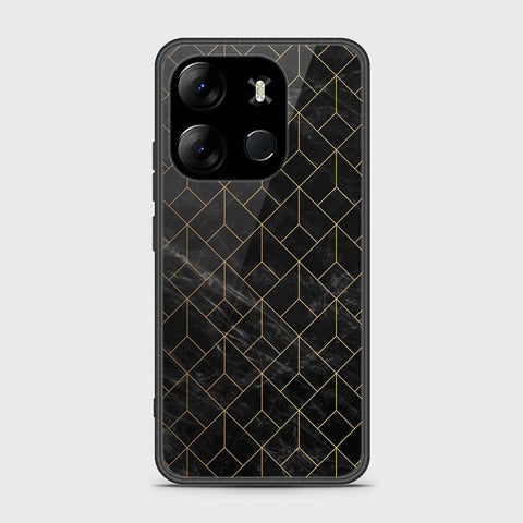 Infinix Smart 7 Cover- Black Marble Series - HQ Ultra Shine Premium Infinity Glass Soft Silicon Borders Case