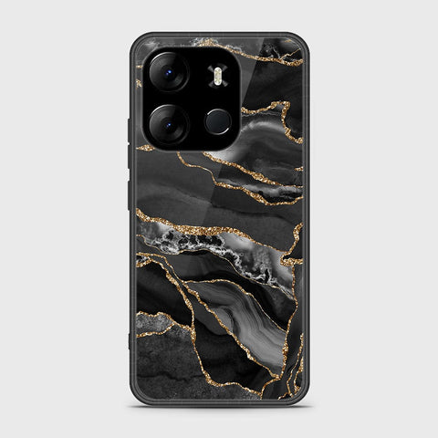 Infinix Smart 7 Cover- Black Marble Series - HQ Ultra Shine Premium Infinity Glass Soft Silicon Borders Case