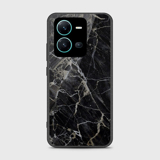 Vivo V25e Cover- Black Marble Series - HQ Ultra Shine Premium Infinity Glass Soft Silicon Borders Case