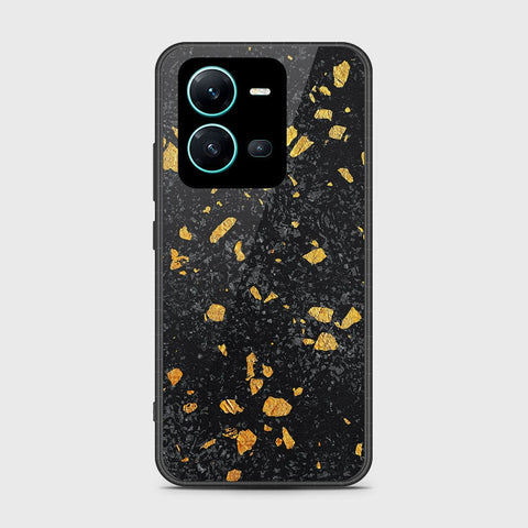 Vivo V25e Cover- Black Marble Series - HQ Ultra Shine Premium Infinity Glass Soft Silicon Borders Case